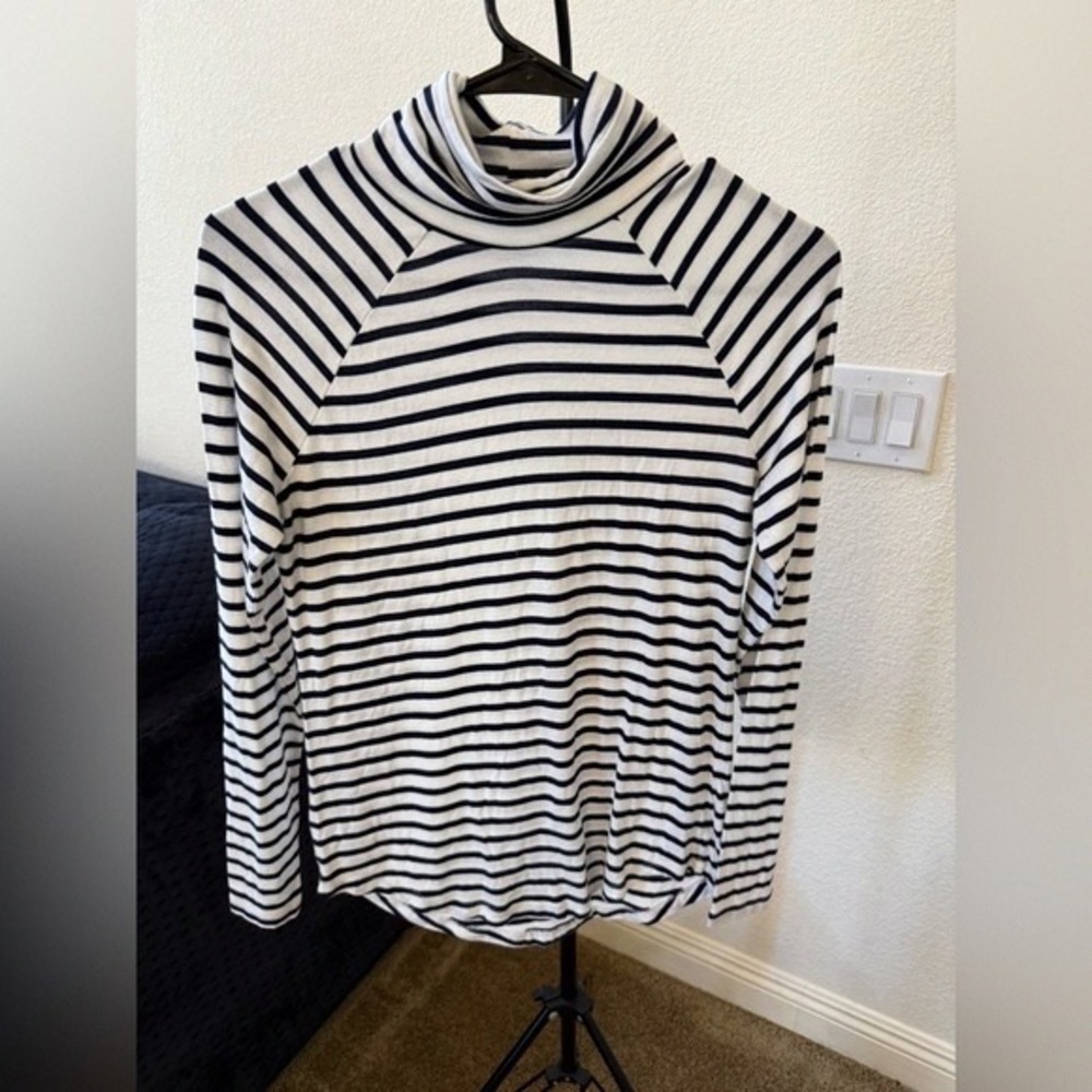 Striped Turtleneck Women's Top